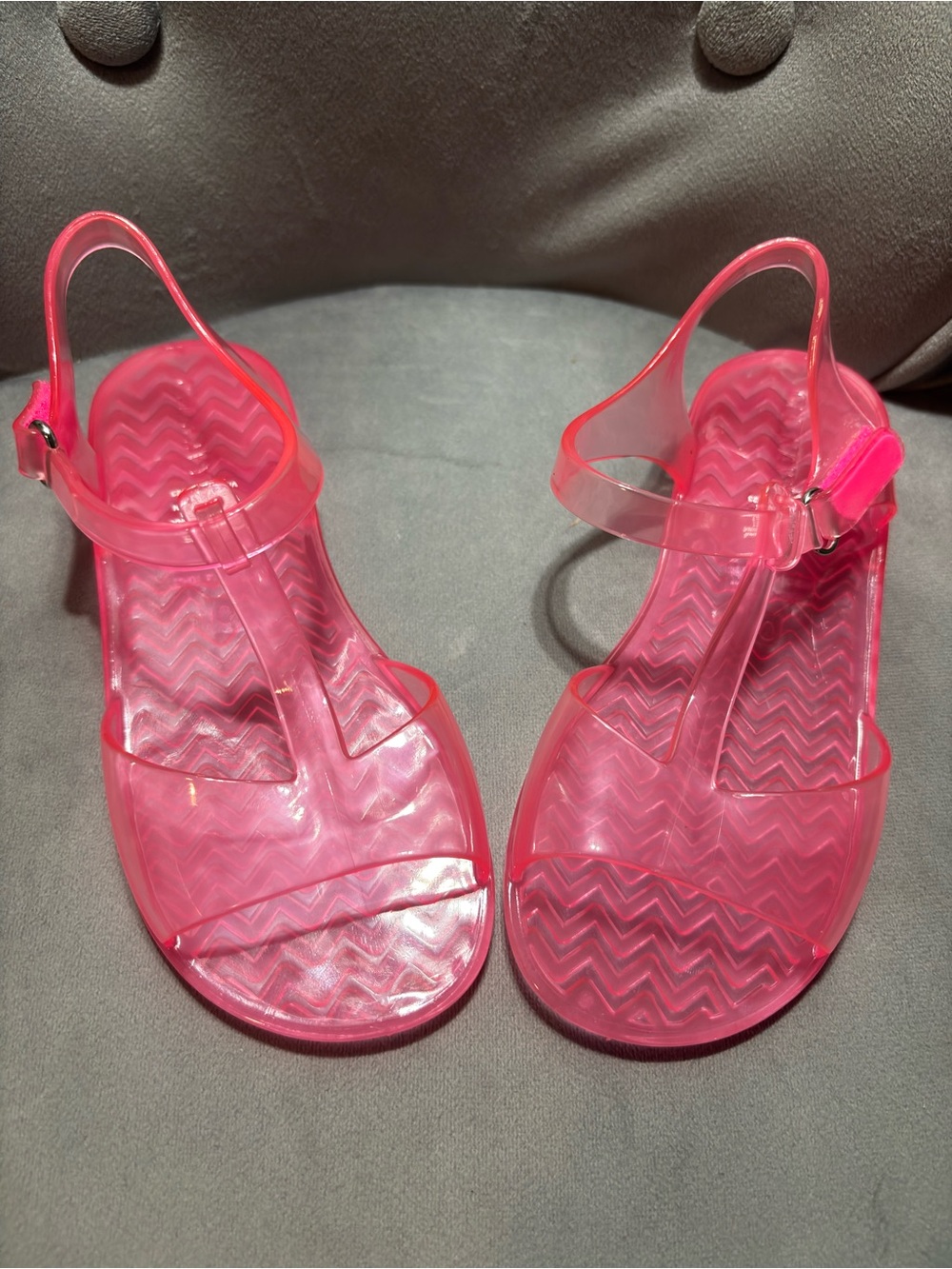 Old Navy Pink Jelly T-Strap Slingback Sandals